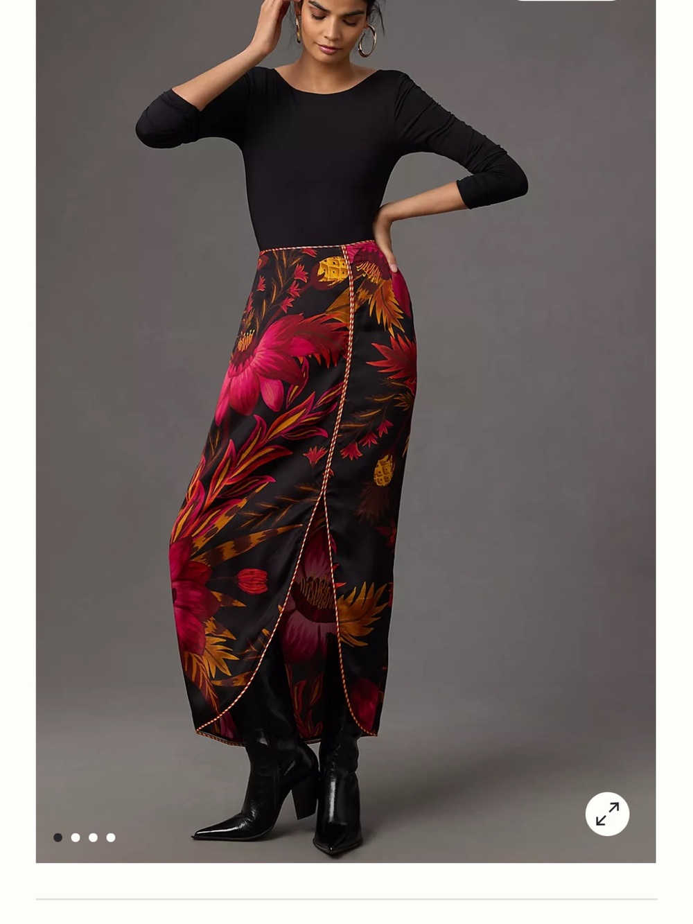 Farm Rio x Anthropologie Wrap Front-Slit Maxi Skirt